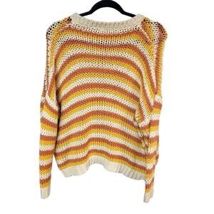 EASEL YELLOW ORANGE chunky oversized sweater open knit soft med